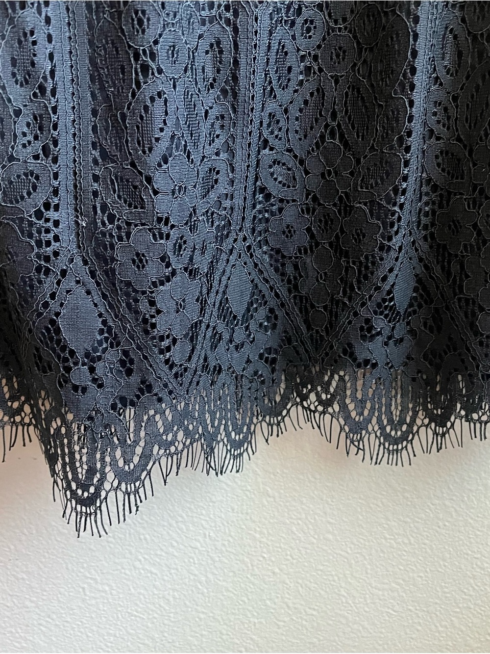 White House Black Market Black Lace Off the Shoulder Dress Vintage Romantic Boho - Picture 4 of 10